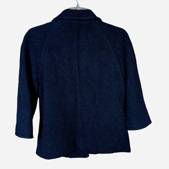 Spense Boucle Wool Blend Cropped Swing Jacket M Quiet Luxury Classic Black - Picture 2 of 5